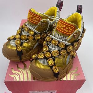 - Women’s Gucci flash track sneakers removable crystals size 37.5 made in …